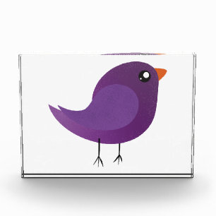Cute Purple Little Bird Illustration Acrylic Award