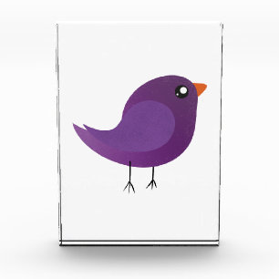 Cute Purple Little Bird Illustration Acrylic Award