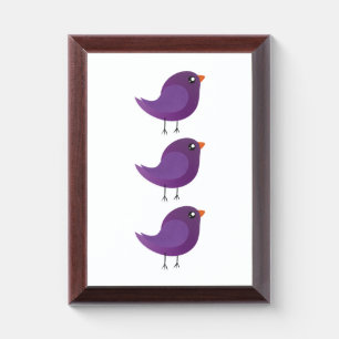 Cute Purple Little Bird Illustration Award Plaque