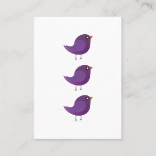 Cute Purple Little Bird Illustration Calling Card