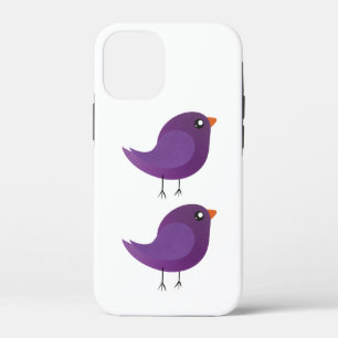 Cute Purple Little Bird Illustration iPhone 12 Mini Case