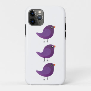 Cute Purple Little Bird Illustration iPhone 11 Pro Case