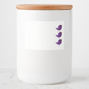 Cute Purple Little Bird Illustration Food Label