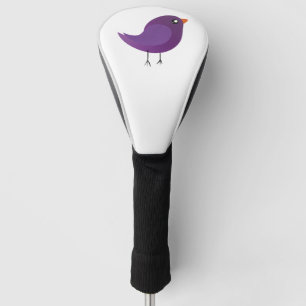 Cute Purple Little Bird Illustration Golf Head Cover