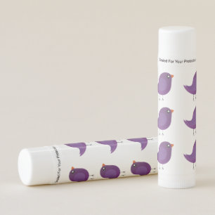 Cute Purple Little Bird Illustration Lip Balm