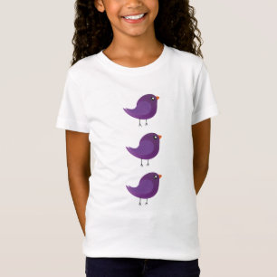 Cute Purple Little Bird Illustration T-Shirt