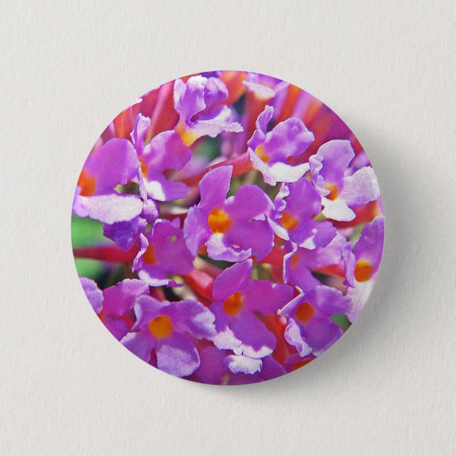 Cute purple little flowers button (Front)