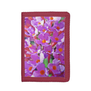 Cute Purple Little Flowers Scented Jar Candle Tri-fold Wallet