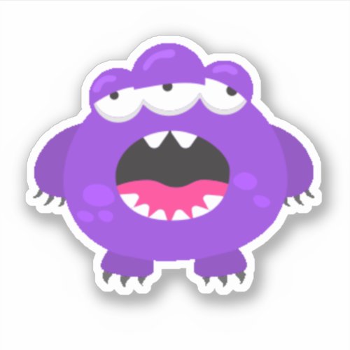 Cute Purple Little Monster Halloween Sticker