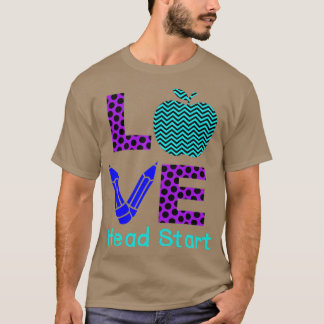 Cute Purple Love Head Start T-Shirt