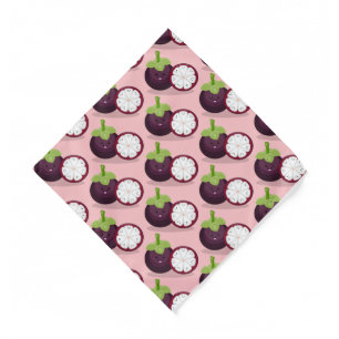Cute purple mangosteen cartoon illustration  bandana