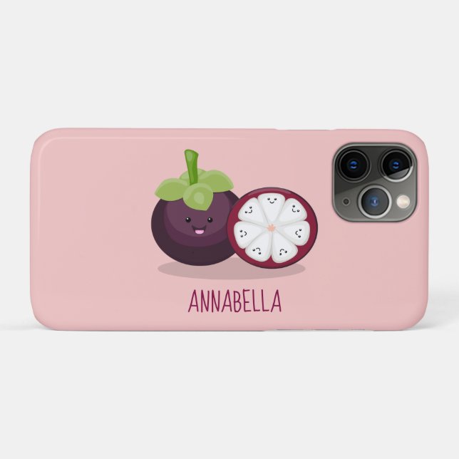 Cute purple mangosteen cartoon illustration Case-Mate iPhone case (Back (Horizontal))