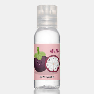 Cute purple mangosteen cartoon illustration hand sanitizer