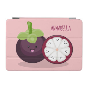 Cute purple mangosteen cartoon illustration iPad mini cover