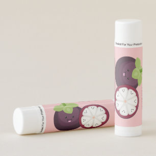 Cute purple mangosteen cartoon illustration lip balm