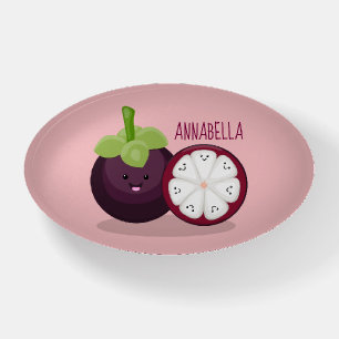 Cute purple mangosteen cartoon illustration paperweight