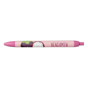 Cute purple mangosteen cartoon illustration pen