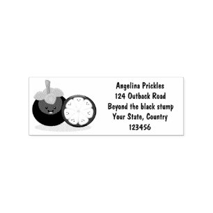 Cute purple mangosteen cartoon illustration  rubber stamp