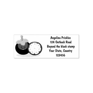 Cute purple mangosteen cartoon illustration  self-inking stamp