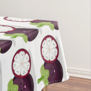 Cute purple mangosteen cartoon illustration tablecloth