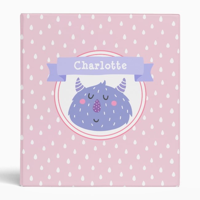 Cute Purple Monster - Personalized Pink Kids