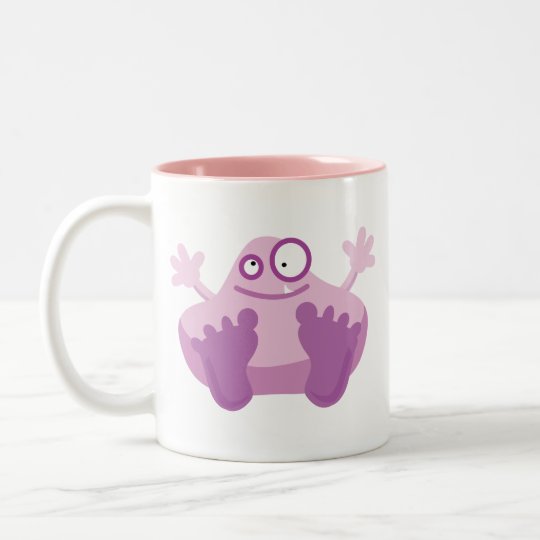 Cute Purple Monster Two-Tone Coffee Mug