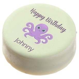 Cute purple octopus green chocolate covered oreo