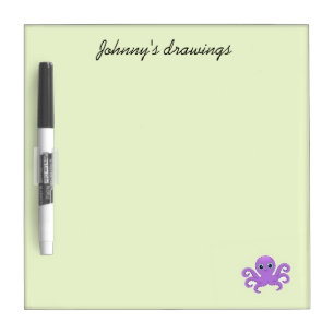 Cute purple octopus green dry erase board