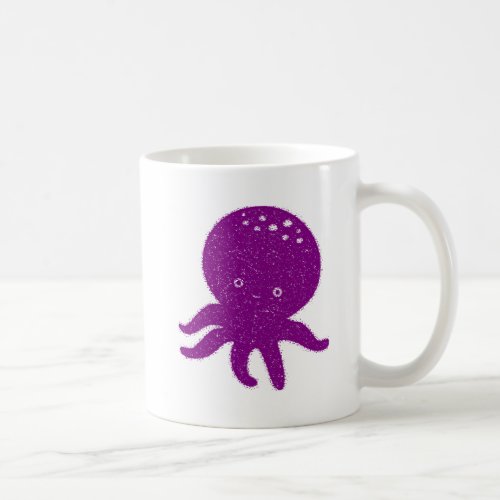 Cute Purple Octopus Old Print Coffee Mug