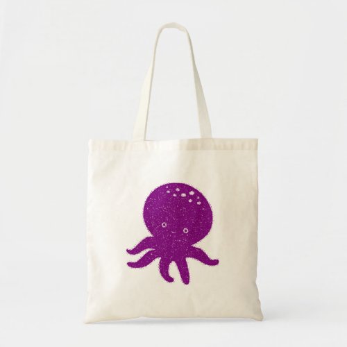 Cute Purple Octopus Old Print Tote Bag