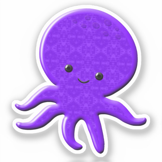Cute Purple Octopus Sticker (Front)