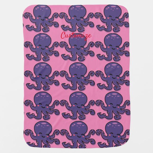 Cute Purple Octopus Thunder_Cove Baby Blanket (Front)