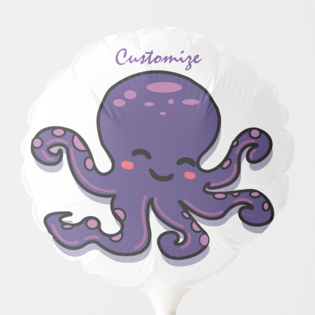 Cute Purple Octopus Thunder_Cove Balloon (Front)