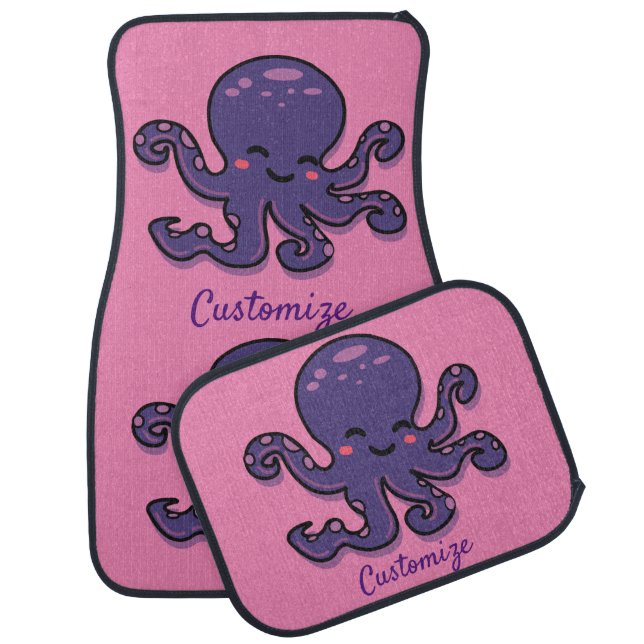 Cute Purple Octopus Thunder_Cove Car Floor Mat (Set)
