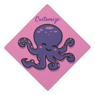Cute Purple Octopus Thunder_Cove Graduation Cap Topper