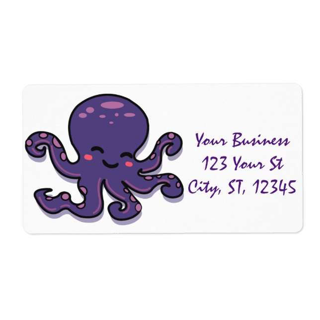 Cute Purple Octopus Thunder_Cove Label (Front)