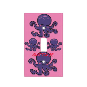 Cute Purple Octopus Thunder_Cove Light Switch Cover