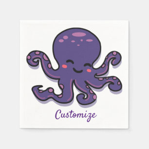 Cute Purple Octopus Thunder_Cove Napkins