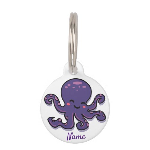 Cute Purple Octopus Thunder_Cove Pet ID Tag