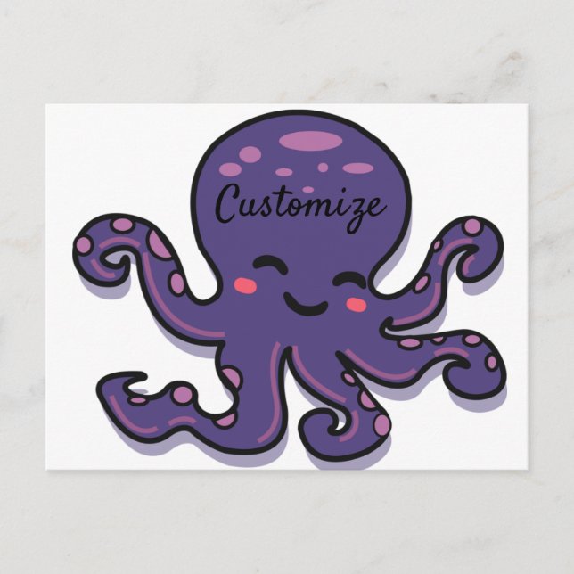 Cute Purple Octopus Thunder_Cove Postcard (Front)