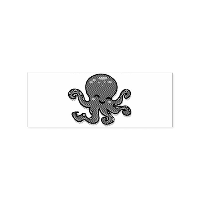 Cute Purple Octopus Thunder_Cove Rubber Stamp (Imprint)