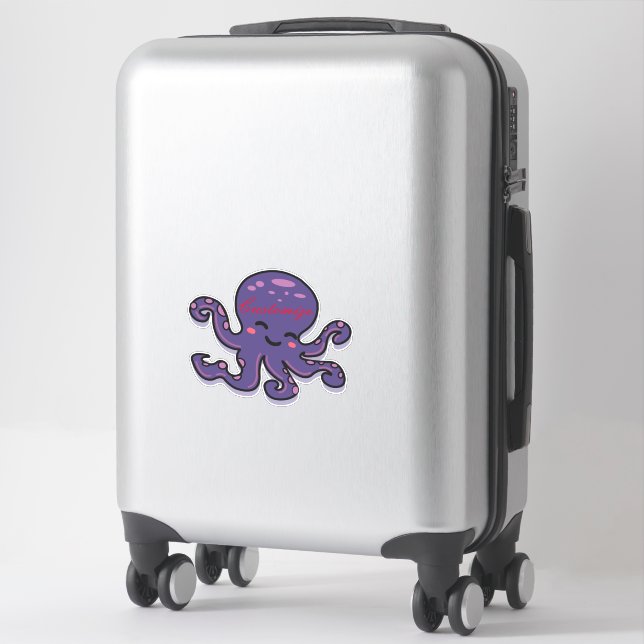 Cute Purple Octopus Thunder_Cove Sticker (Suitcase)