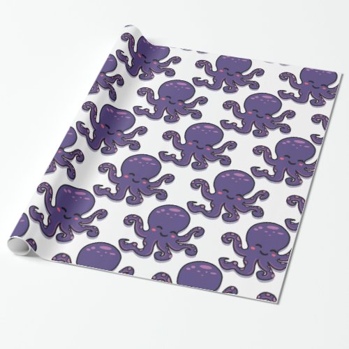 Cute Purple Octopus Thunder_Cove Wrapping Paper