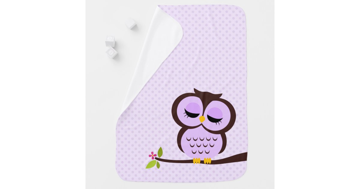 Cute Purple Owl Baby Blanket | Zazzle