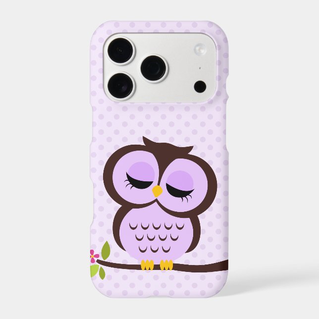 Cute Purple Owl Iphone Case (Back)