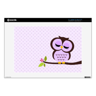 Cute Purple Owl Laptop Decals