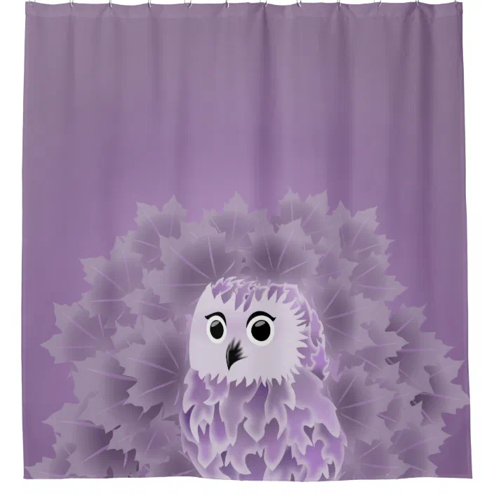 Cute Purple Owl Shower Curtain Zazzle Com, Owl Shower Curtain Set