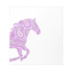 Cute Purple Paisley Horse Notepad