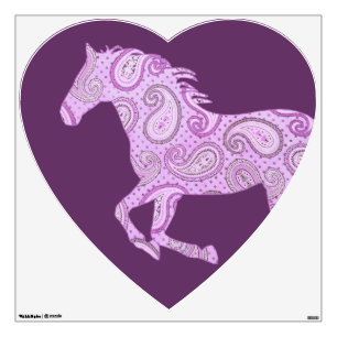 Cute Purple Paisley Horse Wall Sticker
