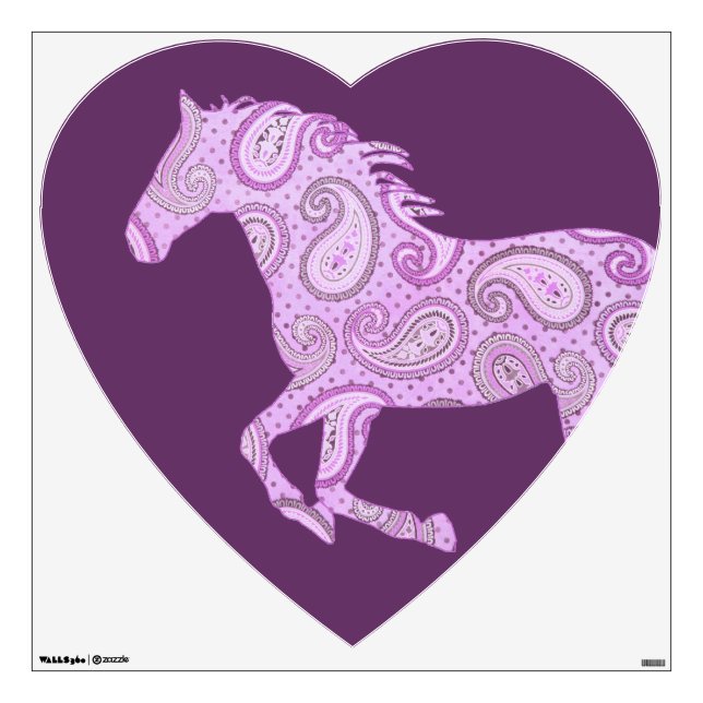 Cute Purple Paisley Horse Wall Sticker (Front)
